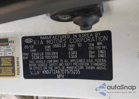 2013 Kia Soul + z USA, uszkodzony, nr VIN KNDJT2A67D7575235